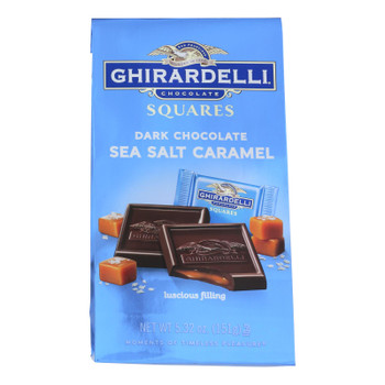 Ghirardelli Dark Chocolate Sea Salt Caramel Squares  - Case of 6 - 5.32 OZ Ghirardelli Dark Chocolate Sea Salt Caramel Squares  - Case of 6 - 5.32 OZ