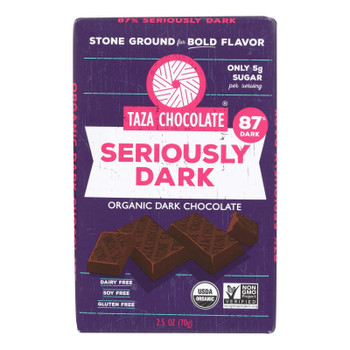 Taza Chocolate - Bar Seriously Dark - Case of 10 - 2.5 OZ Taza Chocolate - Bar Seriously Dark - Case of 10 - 2.5 OZ