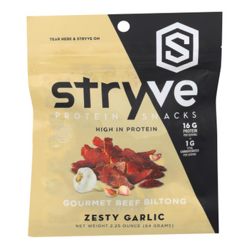 Stryve Foods - Beef Biltong Spicy Garlic - Case of 12-2.25 OZ Stryve Foods - Beef Biltong Spicy Garlic - Case of 12-2.25 OZ