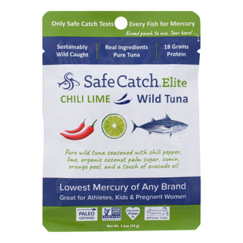 Safe Catch - Tuna Chili Lime Pouch - Case of 12 - 2.6 OZ Safe Catch - Tuna Chili Lime Pouch - Case of 12 - 2.6 OZ