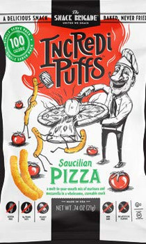 Incredi Puffs - Snack Puff Saucilian Pizza - Case of 24-.74 OZ