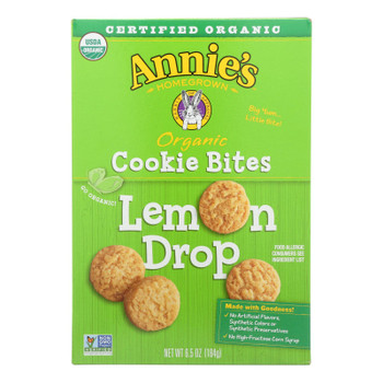 Annie's Homegrown Organic Cookie Bites, Lemon Drop  - Case of 12 - 6.5 OZ