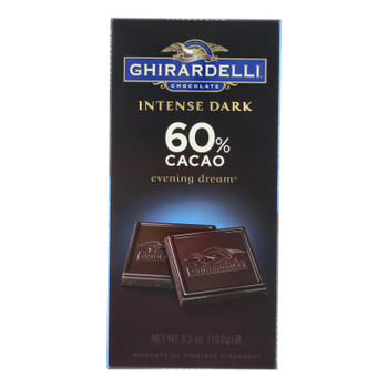 Ghirardelli Chocolate Evening Dream 60% Cacao Intense Dark Chocolate  - Case of 12 - 3.5 OZ