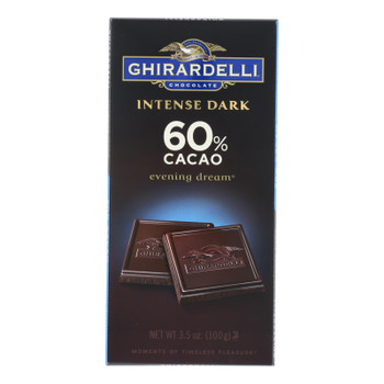 Ghirardelli Chocolate Evening Dream 60% Cacao Intense Dark Chocolate  - Case of 12 - 3.5 OZ Ghirardelli Chocolate Evening Dream 60% Cacao Intense Dark Chocolate  - Case of 12 - 3.5 OZ