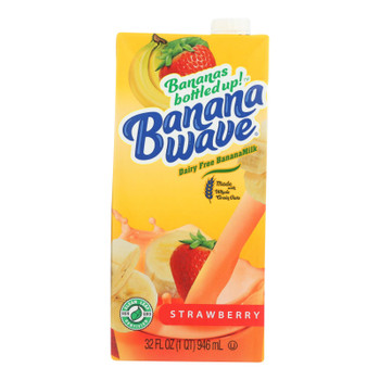 Banana Wave Bananamilk - Banana Milk Strawberry - Case of 12 - 32 FZ Banana Wave Bananamilk - Banana Milk Strawberry - Case of 12 - 32 FZ