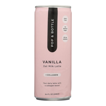 Pop & Bottle - Oat Milk Latte Vanilla - CS of 12-8.4 FZ Pop & Bottle - Oat Milk Latte Vanilla - CS of 12-8.4 FZ