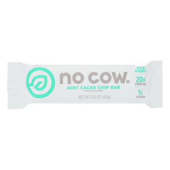 No Cow Bar Mint Cacao Chip Bar - Case of 12 - 2.12 OZ No Cow Bar Mint Cacao Chip Bar - Case of 12 - 2.12 OZ