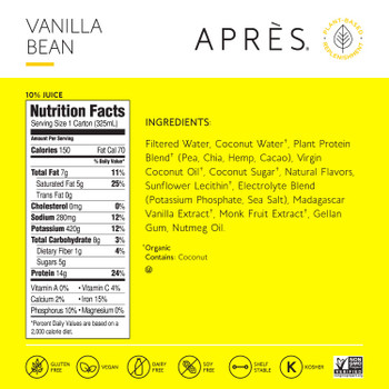 Apres - Drink Plnt Prot Vanilla Bean - Case of 12-11 FZ