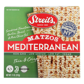 Streit's Mediterranean Matzos  - Case of 12 - 11 OZ
