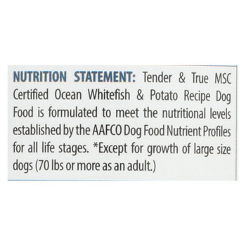 Tender & True Dog Food, Ocean Whitefish And Potato - Case of 12 - 13.2 OZ Tender & True Dog Food, Ocean Whitefish And Potato - Case of 12 - 13.2 OZ