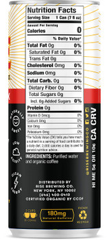 Rise Brewing Co - Cld Brew Coffee Org Black - Case of 8 - 4/7 FZ Rise Brewing Co - Cld Brew Coffee Org Black - Case of 8 - 4/7 FZ