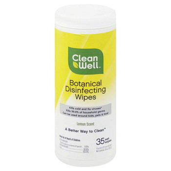 Cleanwell - Disinfecting Wipes Lemon - Case of 9-35 CT