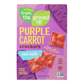 From the Ground Up Sea Salt Purple Carrot Crackers - Case of 6 - 4 OZ