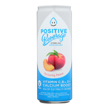 Positive H20 - Sparkling Bev Perfectly Peach - Case of 12 - 12 FZ Positive H20 - Sparkling Bev Perfectly Peach - Case of 12 - 12 FZ