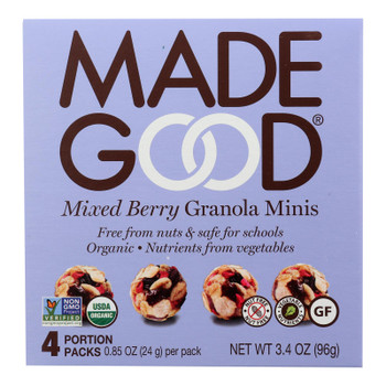 Made Good - Granola Mini Mixed Bery - Case of 6-5/.85OZ Made Good - Granola Mini Mixed Bery - Case of 6-5/.85OZ