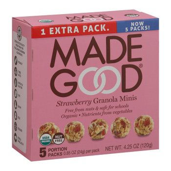 Made Good - Granola Mini Strwbrry - Case of 6-5/.85OZ Made Good - Granola Mini Strwbrry - Case of 6-5/.85OZ