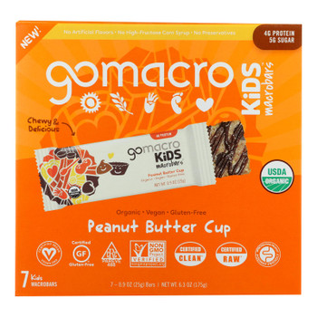 GoMacro - Kids Macrobar Peanut Butter Cup - CS of 7-6.3 OZ GoMacro - Kids Macrobar Peanut Butter Cup - CS of 7-6.3 OZ