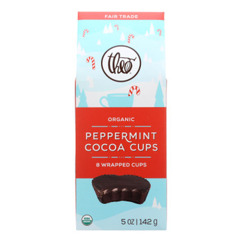 Theo Chocolate - Cups Peppermint Cocoa - Case of 12 - 5 OZ
