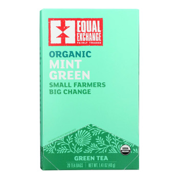 Equal Exchange - Tea Organic Green W/mint - Case of 6-20 BAG