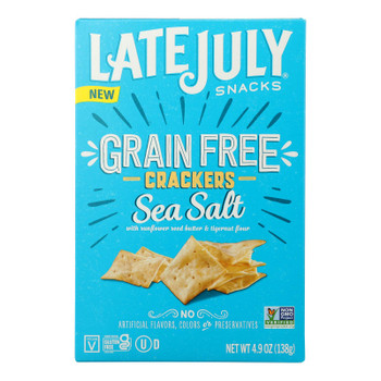 Late July Snacks - Crackers Sea Salt Grain Free - Case of 6 - 4.9 OZ