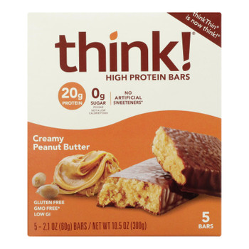 Think Thin's Creamy Peanut Butter High Protein Bars  - Case of 6 - 5/2.1 OZ Think Thin's Creamy Peanut Butter High Protein Bars  - Case of 6 - 5/2.1 OZ