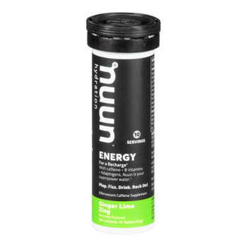 Nuun Hydration - Energy Ginger Lime Zinc - Case of 8 - 10 CT Nuun Hydration - Energy Ginger Lime Zinc - Case of 8 - 10 CT