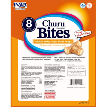 Inaba - Dog Churu Bites Chicken Wraps - Case of 8-3.36 OZ Inaba - Dog Churu Bites Chicken Wraps - Case of 8-3.36 OZ