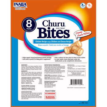 Inaba - Dog Churu Bites Chicken Cheese - Case of 8-3.36 OZ Inaba - Dog Churu Bites Chicken Cheese - Case of 8-3.36 OZ