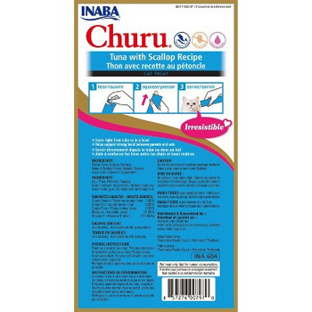 Inaba - Cat Churu Puree Tuna Scallop - Case of 8-2 OZ Inaba - Cat Churu Puree Tuna Scallop - Case of 8-2 OZ