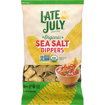 Late July Snacks - Tortilla Chips Dipper Sea Salt - Case of 9 - 7.4 OZ