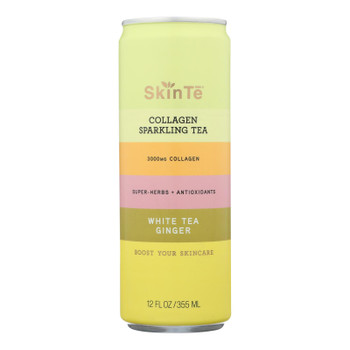 Skin Te - Collagen Sparkling Tea, White Tea Ginger - Case of 12-12 FZ Skin Te - Collagen Sparkling Tea, White Tea Ginger - Case of 12-12 FZ