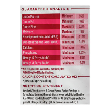 Tender & True - Dog Food Salmon Sweet Potato - 1 Each - 23.00 LB Tender & True - Dog Food Salmon Sweet Potato - 1 Each - 23.00 LB