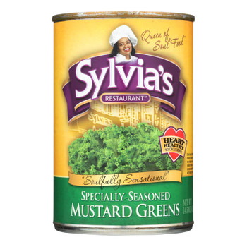 Sylvia's Specially-Seasoned Mustard Greens  - Case of 12 - 14.5 OZ