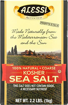 Alessi Kosher Sea Salt - Case of 6 - 35.3 OZ