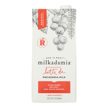 Milkadamia - Macadamia Milk Unswteened Latte Da Barista - Case of 6-32 FZ