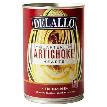 Delallo Artichoke Hearts In Brine - Case of 12 - 13.75 OZ
