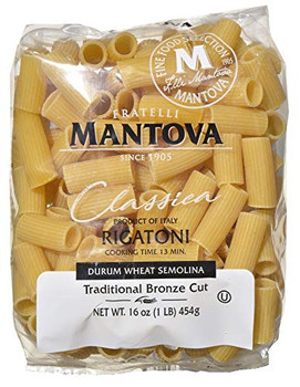 Fratelli Mantova - Pasta Rigatoni - Case of 12 - 16 OZ