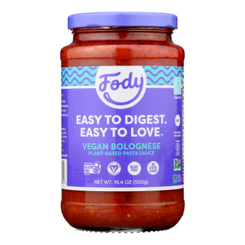 Fody Food Company - Sauce Pasta Vegan Bolognese - Case of 6-19.4 FZ