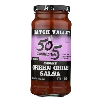 505 Southwestern Hatch Valley Chunky Green Chile Salsa - Case of 6 - 16 OZ 505 Southwestern Hatch Valley Chunky Green Chile Salsa - Case of 6 - 16 OZ