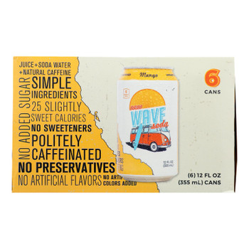 Wave Soda - Soda Mango 6 Pack - Case of 2-6/12 FZ Wave Soda - Soda Mango 6 Pack - Case of 2-6/12 FZ