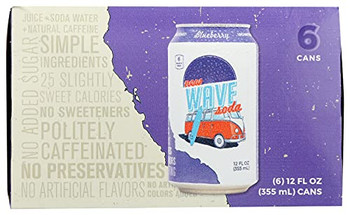 Wave Soda - Soda Blueberry 6 Pack - Case of 2-6/12 FZ