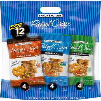 Pretzel Crisps - Pretzel Crisp 3 Flavor Variety Pack - Case of 6-18 OZ