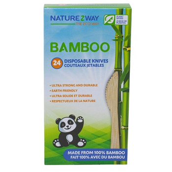 Naturezway - Disposable Knives Bamboo - Case of 24-24 CT Naturezway - Disposable Knives Bamboo - Case of 24-24 CT