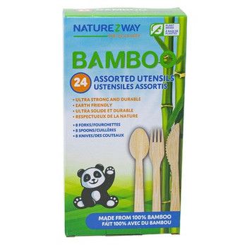 Naturezway - Disposable Cutlery Bamboo Assorted - Case of 24-24 CT