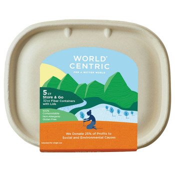 World Centric - Containers Fiber With Lids 32oz - Case of 12-5 CT