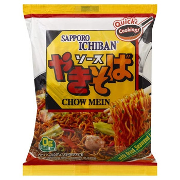 Sapporo Chow Mein With Dried Seaweed Laver - Case of 24 - 3.6 OZ