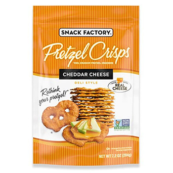 Pretzel Crisps - Pretzel Crisp Cheddar Cheese - Case of 12-7.2 OZ Pretzel Crisps - Pretzel Crisp Cheddar Cheese - Case of 12-7.2 OZ