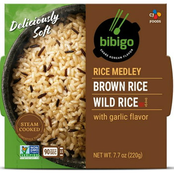 Bibigo - Rice Medley Brown Wild Garlic - Case of 6-7.7 OZ