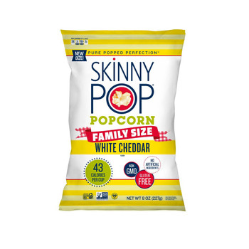 Skinnypop Popcorn - Popcorn White Cheddar Family Size - Case of 6-8 OZ