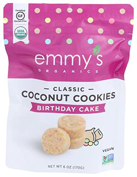 Emmy's Organics - Coconut Cookie Birthday Cake - Case of 8-6 OZ